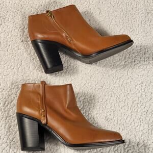 NEW Franco Sarto Vivica womens bootie Brown faux leather size 9